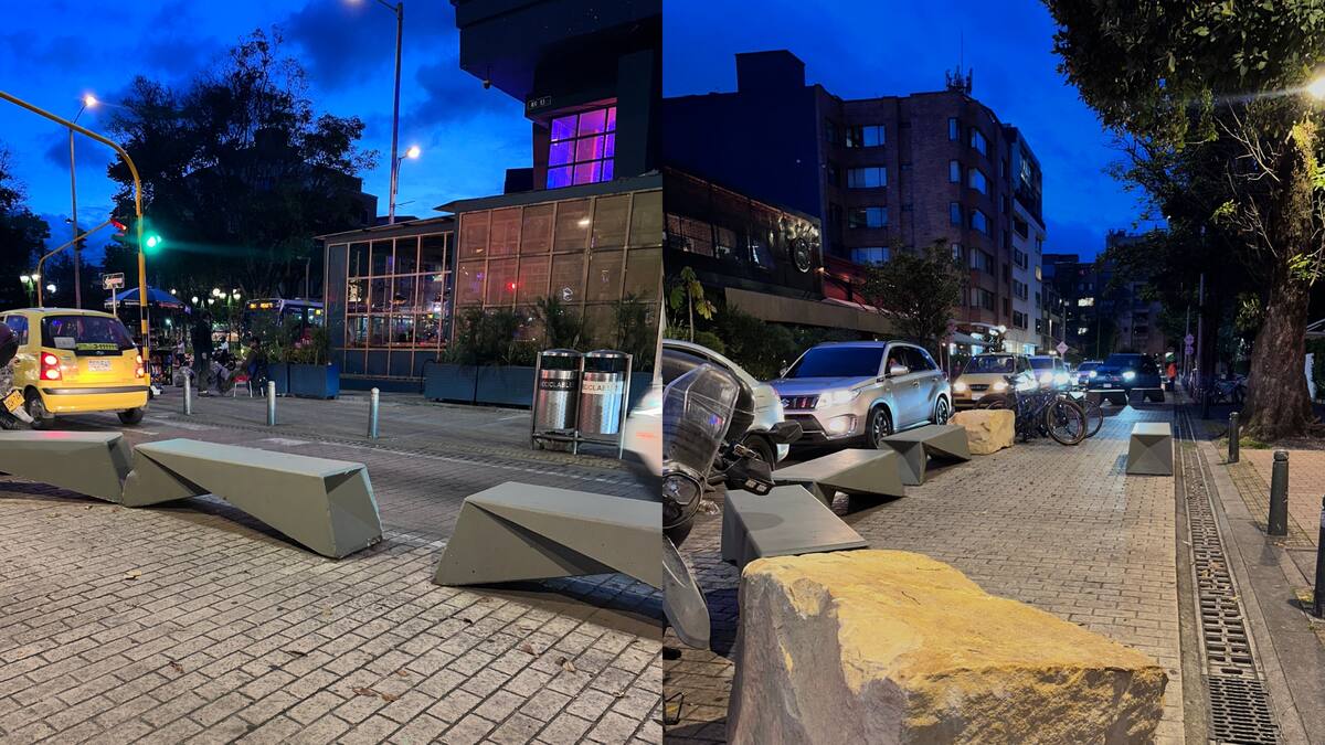 Implementan medidas para quitar enormes piedras de la Zona Rosa en Bogotá y mejorar la movilidad