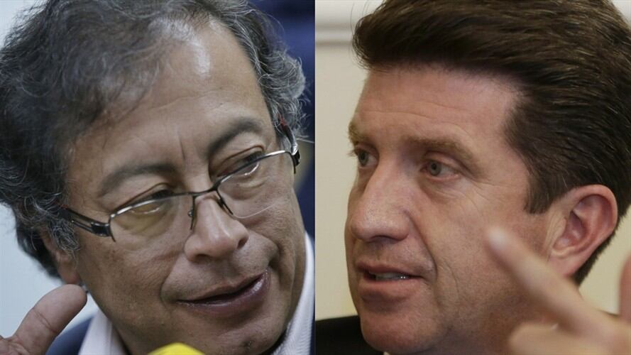 Senador Gusta Petro y ministro de Defensa, Diego Molano. Foto: Colprensa - Álvaro Tavera