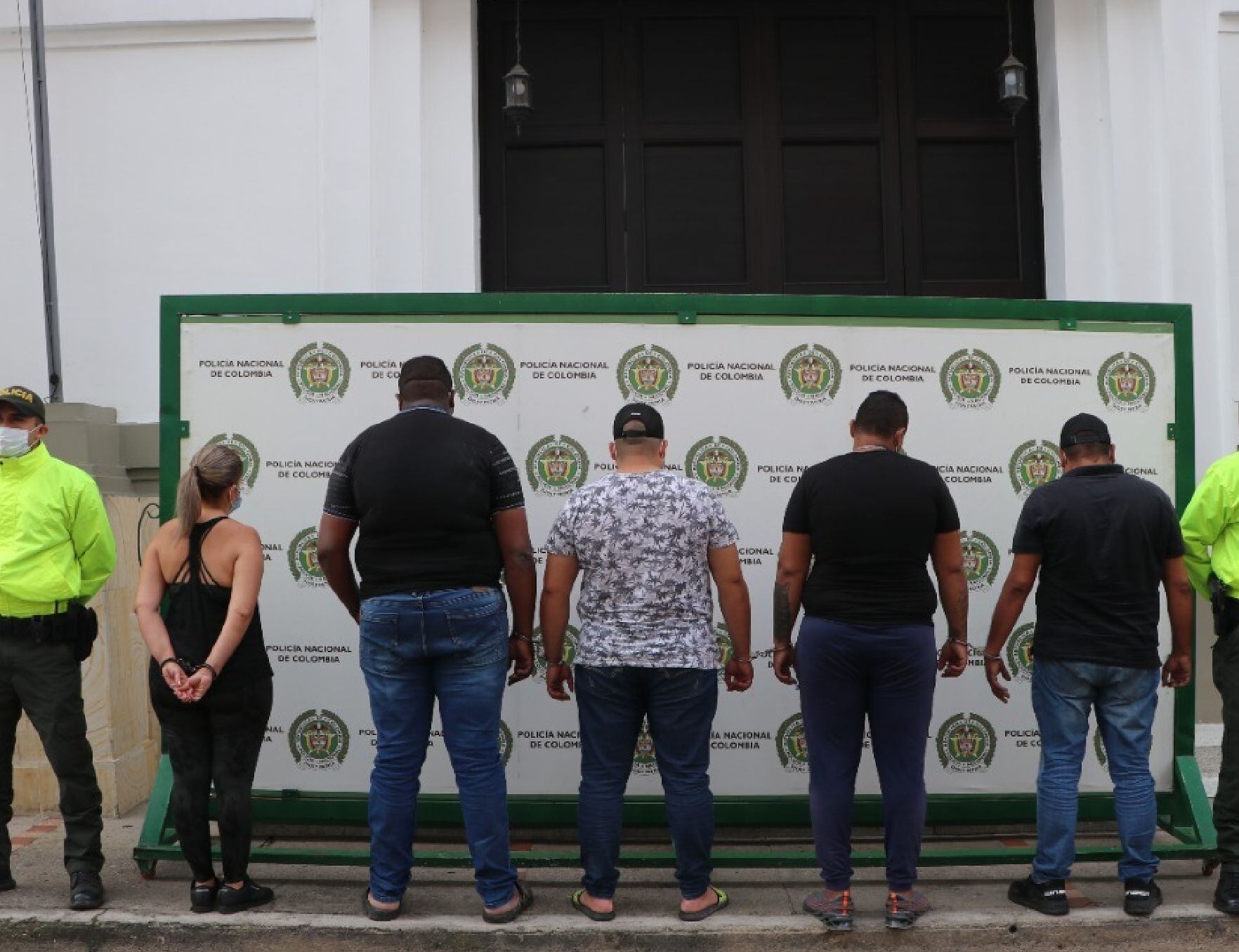 Integrantes de la banda delincuencial 'Sin fronteras'. Foto: cortesía Policía de Bucaramanga.