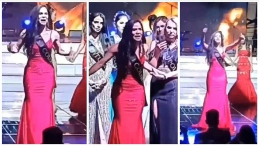 ¡Indignada! Participante colombiana de Miss Mundo denunció fraude en pleno certamen. Foto: Captura de video