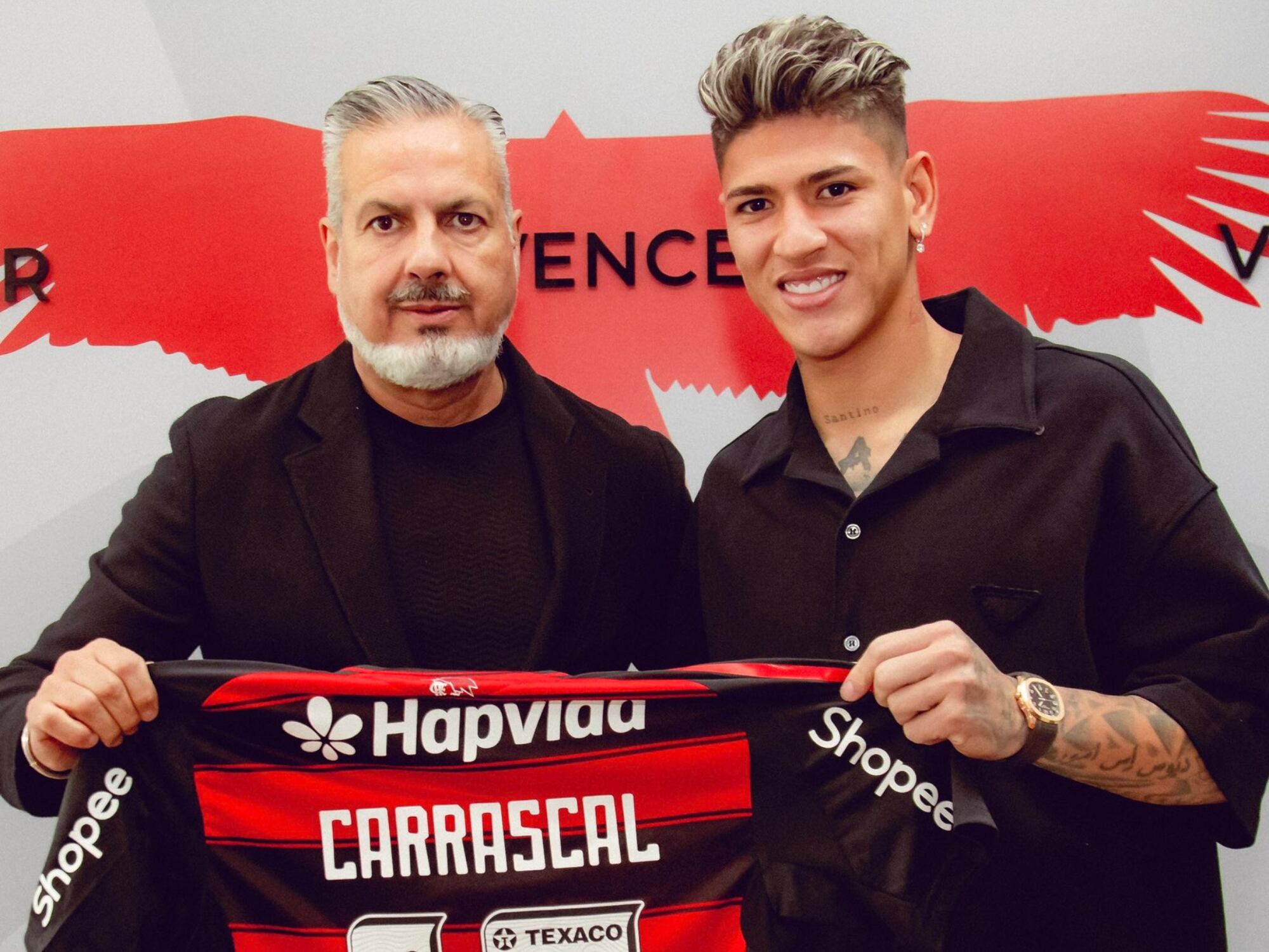 El colombiano Jorge Carrascal es nuevo jugador del Flamengo: fichó hasta 2029. Foto: Twitter del Flamengo.