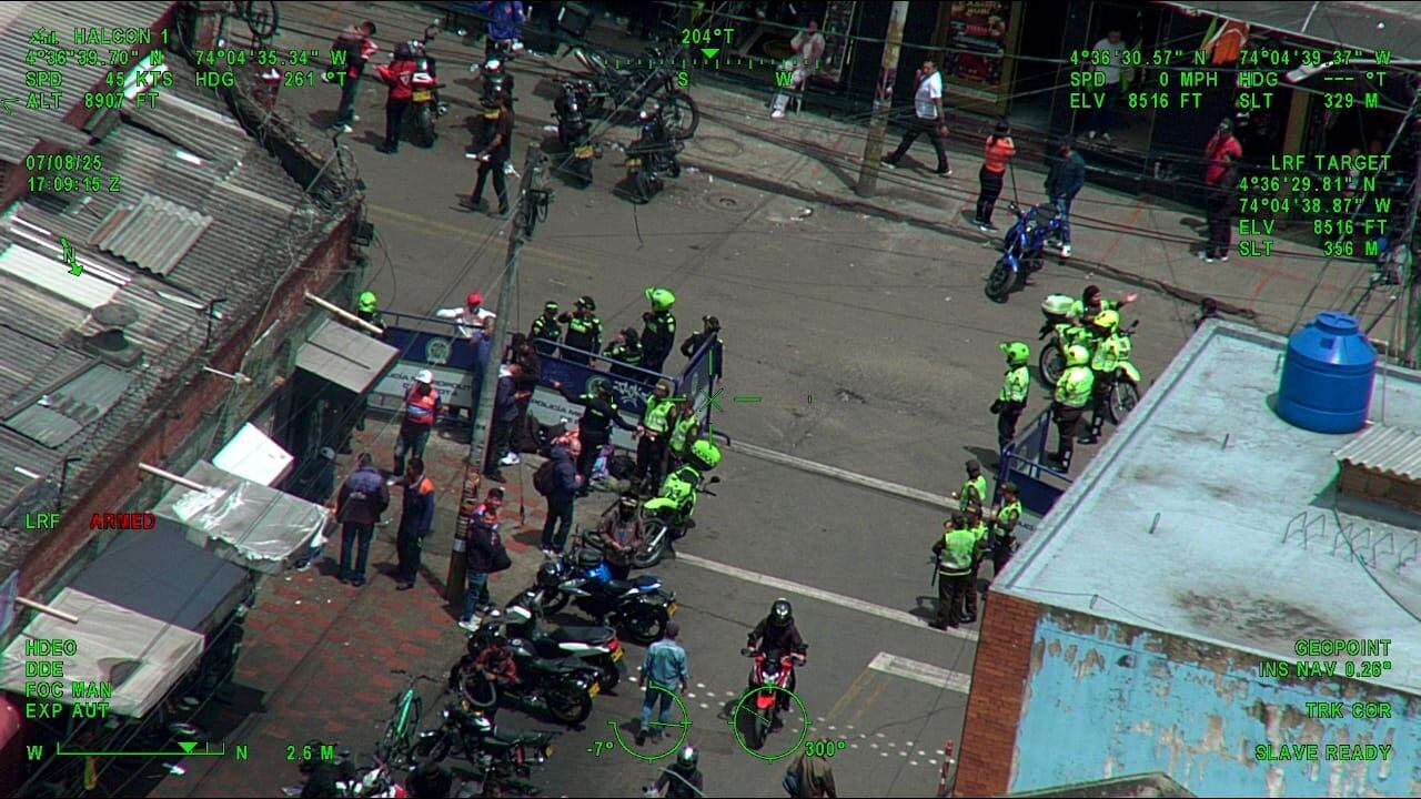 Operativo contra la criminalidad de la Policía de Bogotá. Foto: Policía Metropolitana de Bogotá