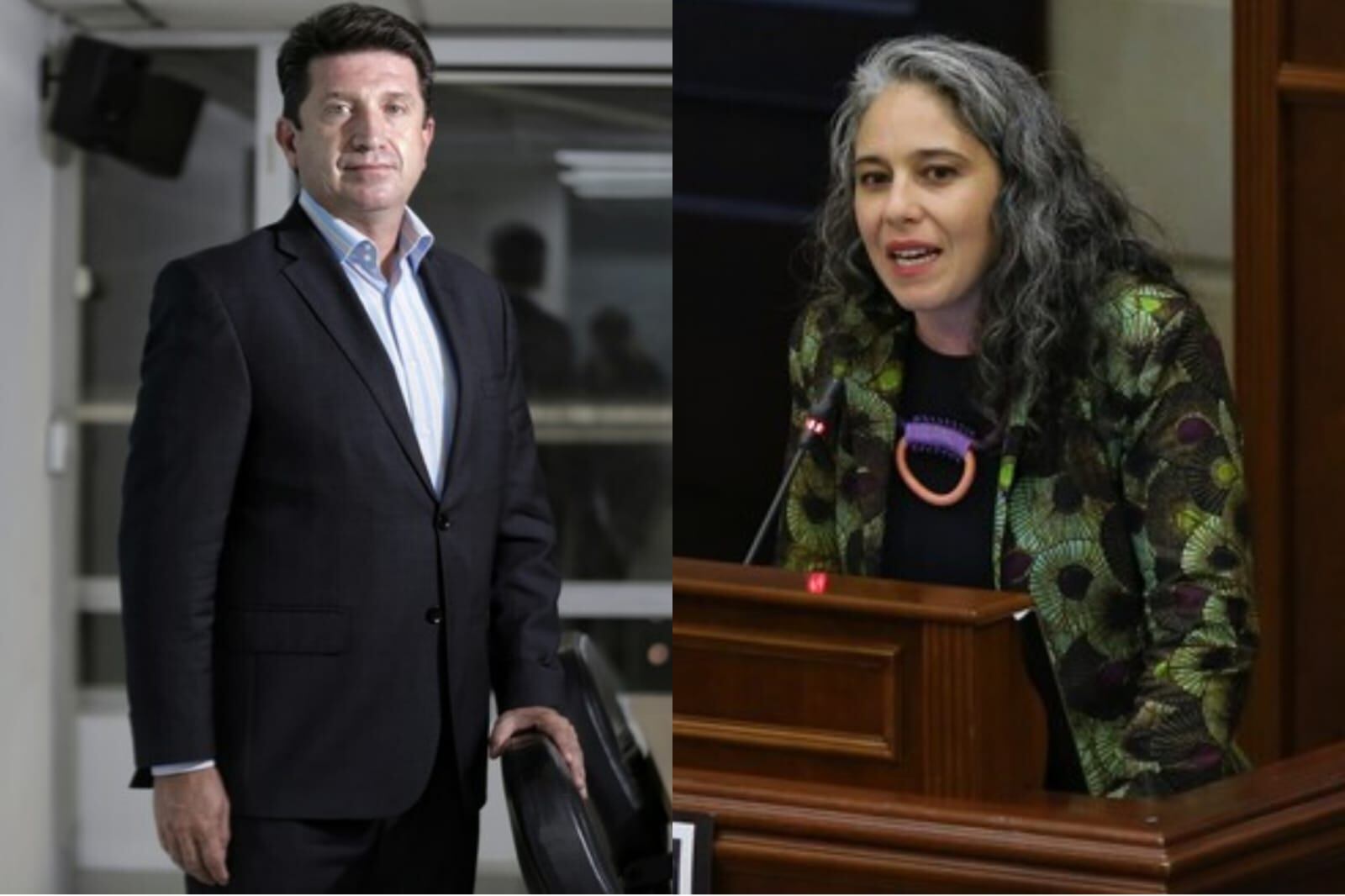 Ministro de defensa Diego Molano y Representante a la Lista de la Decencia María José Pizarro. Foto: Colprensa