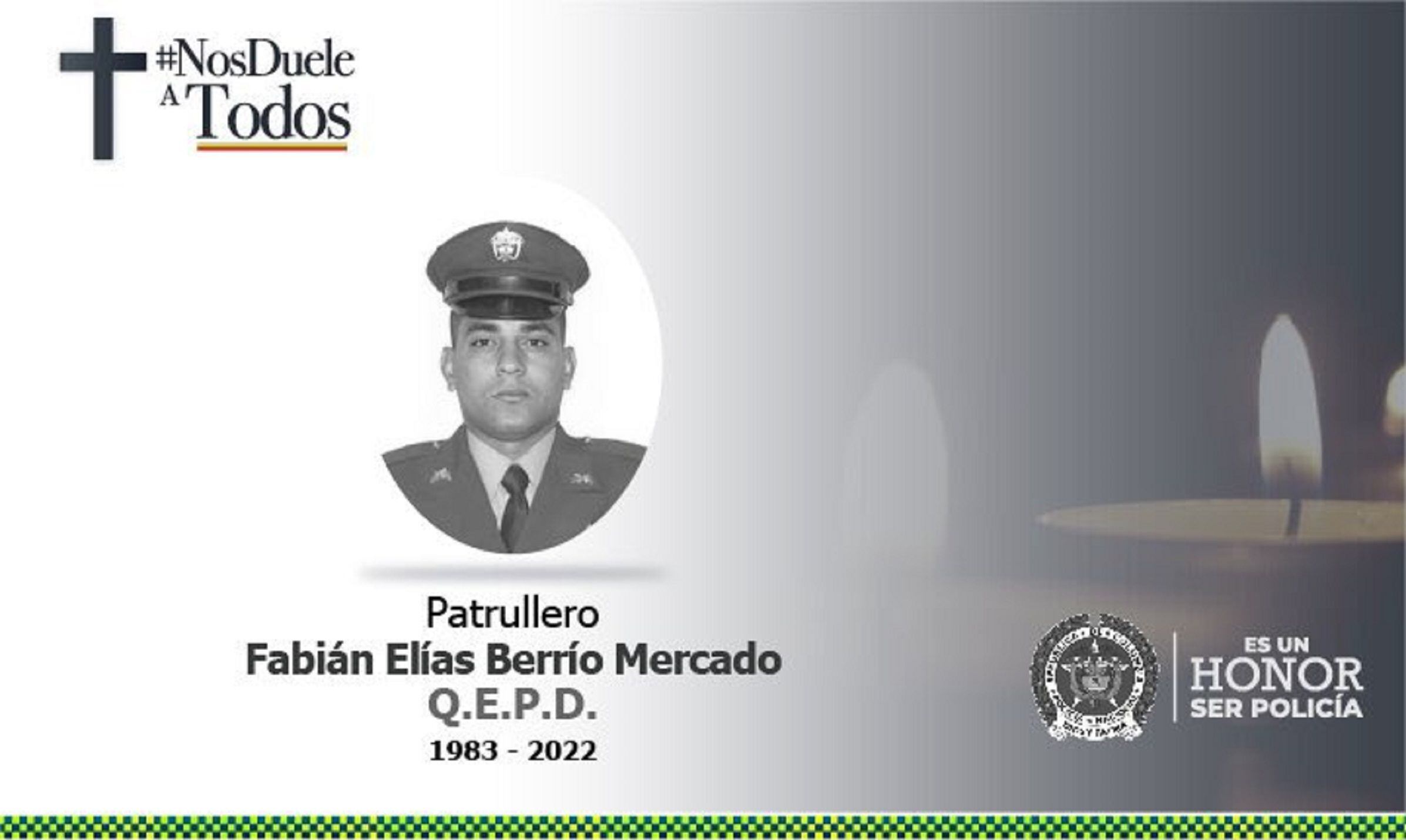 Asesinan a un patrullero de la Policía y un civil en Colosó, Sucre. Foto: Policía Sucre.