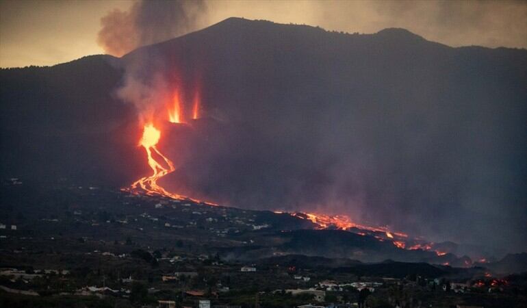 Vista de la erupción del volcán Cumbre Vieja en La Palma, España. Foto: Getty Images/Europa Press News