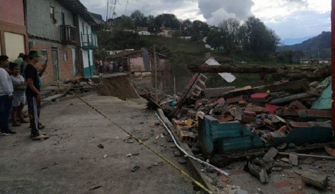 Calamidad pública en Salamina, Caldas, por colapso de viviendas. Crédito: Secretaría de Medio Ambiente.