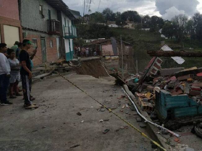 Calamidad pública en Salamina, Caldas, por colapso de viviendas. Crédito: Secretaría de Medio Ambiente.