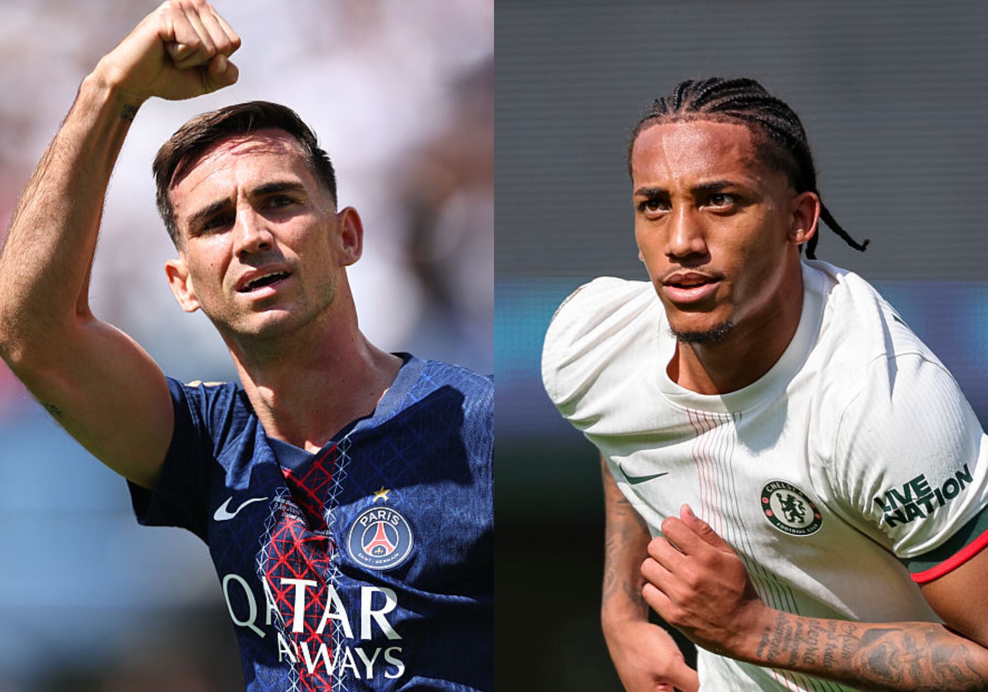 Fabian Ruiz y Joao Pedro. Fotos: (Photo by Robbie Jay Barratt - AMA/Getty Images) / (Photo by Heuler Andrey/Eurasia Sport Images/Getty Images)