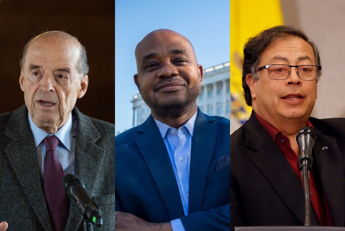 Canciller de Colombia, Álvaro Leyva; embajador de Colombia en EE.UU., Luis Gilberto Murillo y presidente Gustavo Petro. Fotos: Getty Images.
