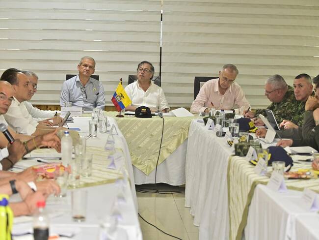 Presidente Gustavo Petro en consejo de seguridad en Buenaventura. 7 de julio 2023. Foto: Presidencia.