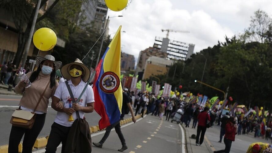 Este jueves se realiza una nueva jornada de manifestaciones en el marco del Paro Nacional.. Foto: Colprensa - Álvaro Tavera