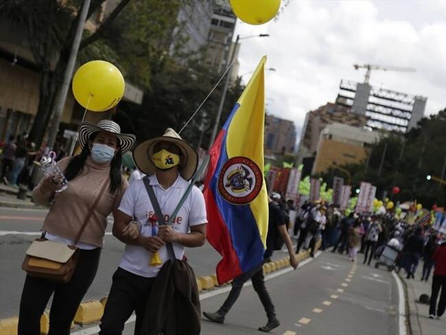 Este jueves se realiza una nueva jornada de manifestaciones en el marco del Paro Nacional.. Foto: Colprensa - Álvaro Tavera