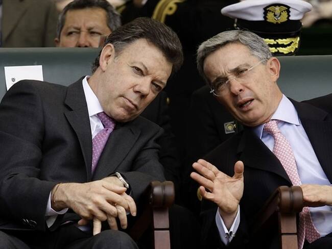 Juan Manuel Santos y Álvaro Uribe Vélez - Imagen de archivo. Foto: Colprensa