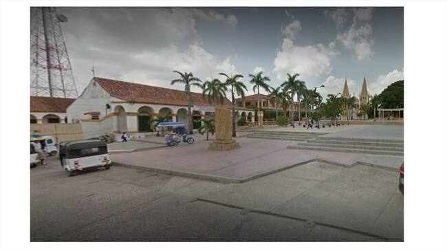 Plaza principal de Turbaco, Bolívar. Foto: Google Maps