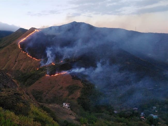 Incendio forestal completa más de 40 horas en zona montañosa de Cali