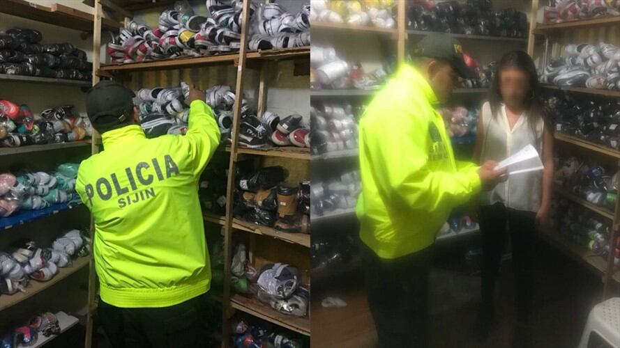 Un total de 1.602 pares de zapatos y 310 prendas de vestir de las marcas Nike, Adidas, Reebok, Diesel, Converse entre otros, fueron incautadas. Foto: Policía Nacional