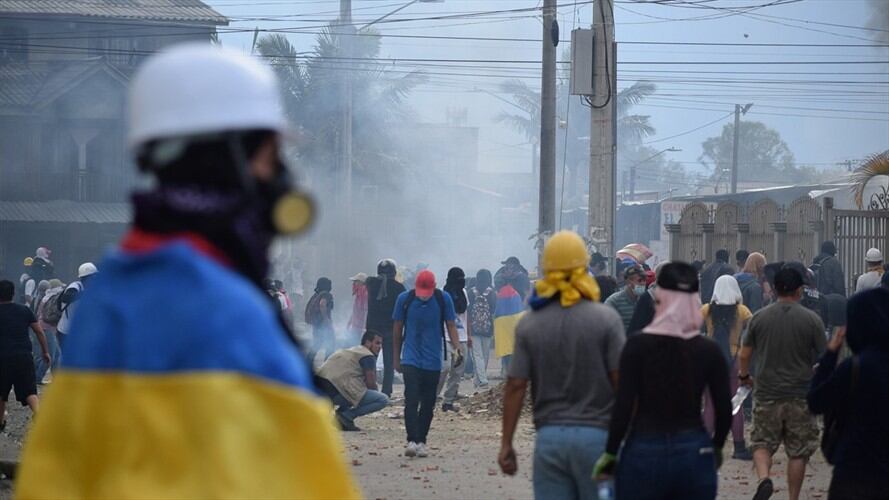 Manifestaciones durante el paro nacional en Colombia. Foto: Colprensa-Francisco Calderón