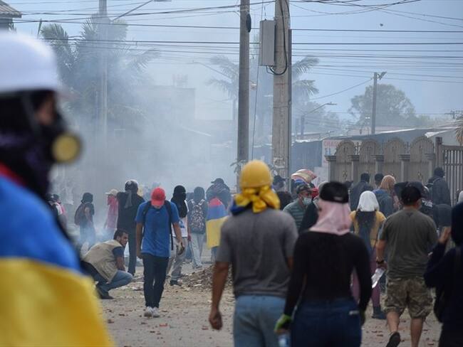 Manifestaciones durante el paro nacional en Colombia. Foto: Colprensa-Francisco Calderón