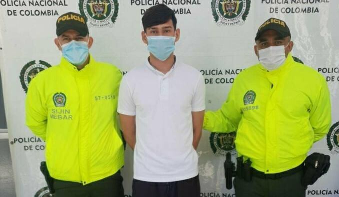 El joven de 20 años cuenta con dos anotaciones judiciales. Foto: Cortesía, Policía Metropolitana de Barranquilla.