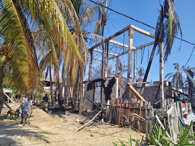 Incendio en San Onofre, Sucre. Foto: Gestión de Riesgo, Sucre.