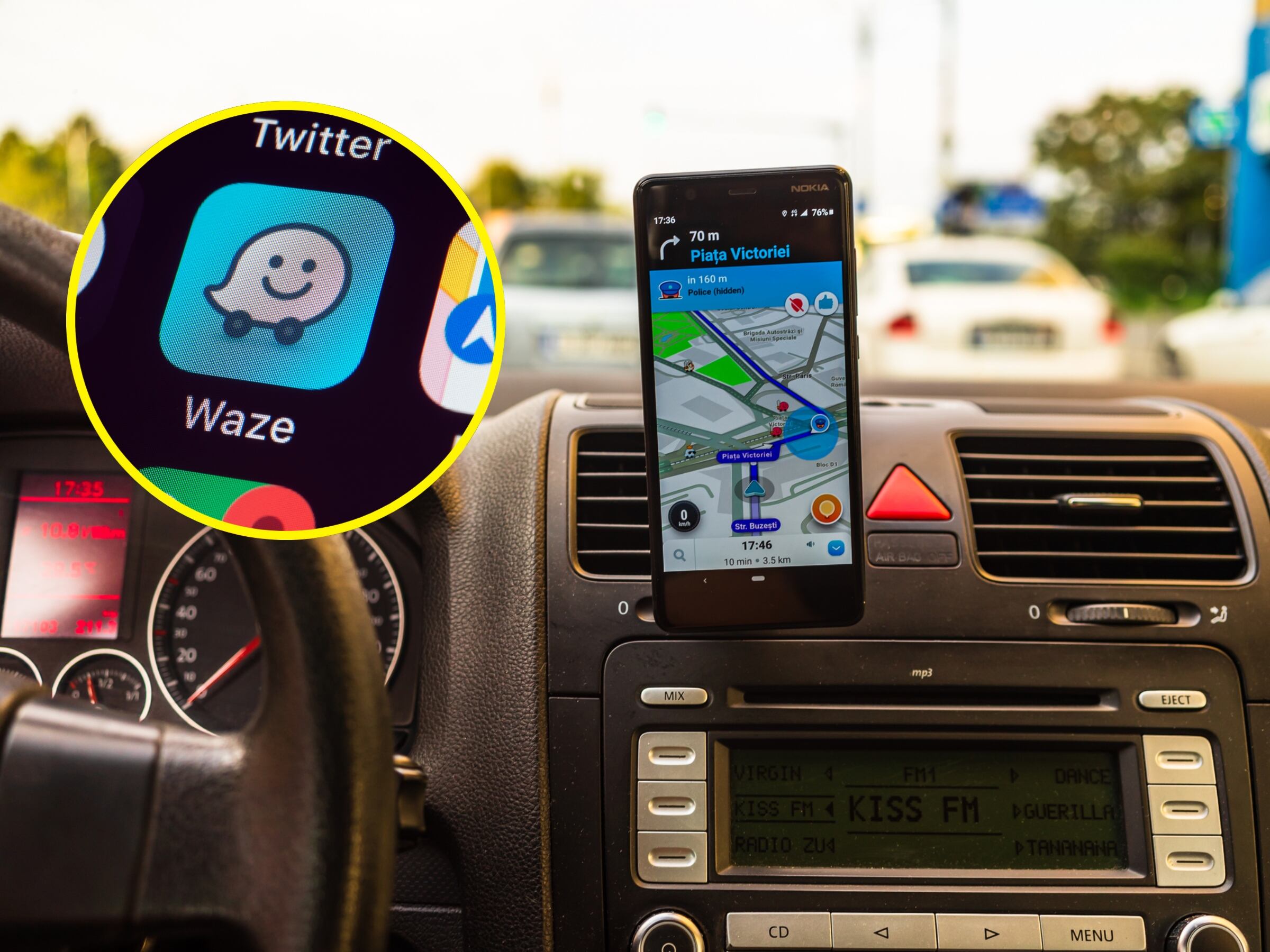 Uso de Waze en el carro. Foto: Getty Images.