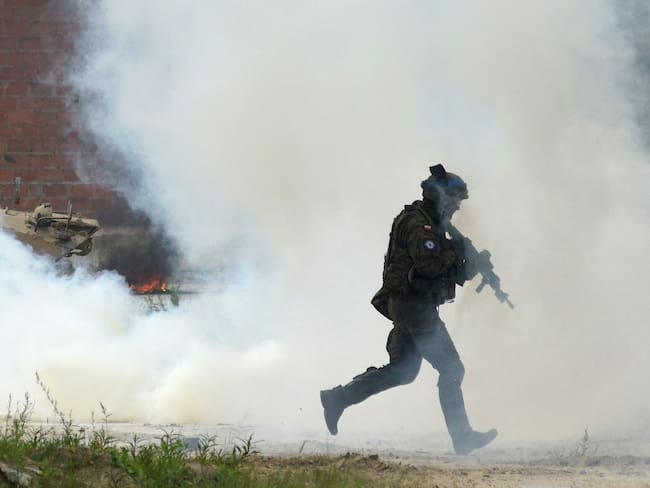 Ejercicio militar de Ucrania en Yavoriv (Photo by YURIY DYACHYSHYN/AFP via Getty Images)