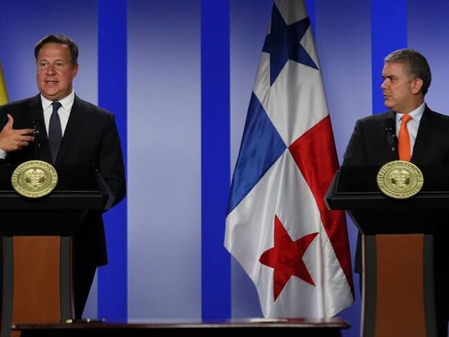 El presidente de Panamá, Juan Carlos Varela, y el presidente de Colombia, Iván Duque. Foto: Agencia EFE