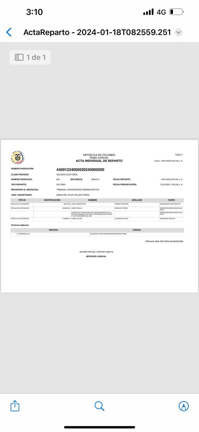 Demanda contra candidato a la Gobernación de La Guajira.