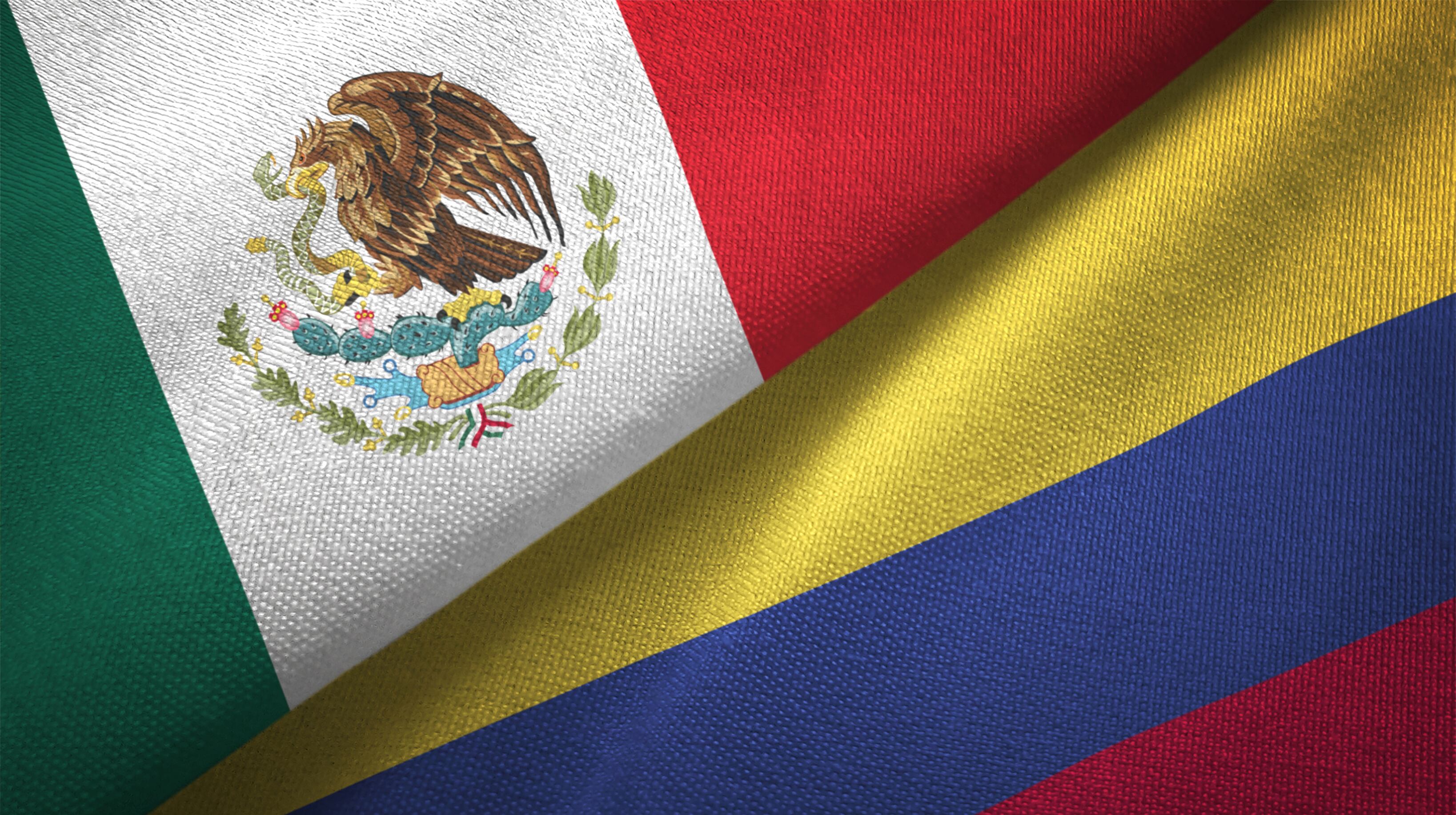 Bandera de México y Colombia. Foto: Getty Images