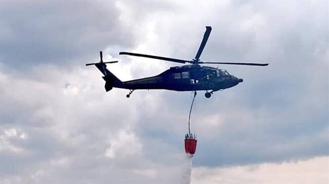 La topografía de la región donde se presenta la emergencia, en algunas superficies alcanza una inclinación de hasta 80 y 90 grados.. Foto: Fuerza Aérea de Colombia.