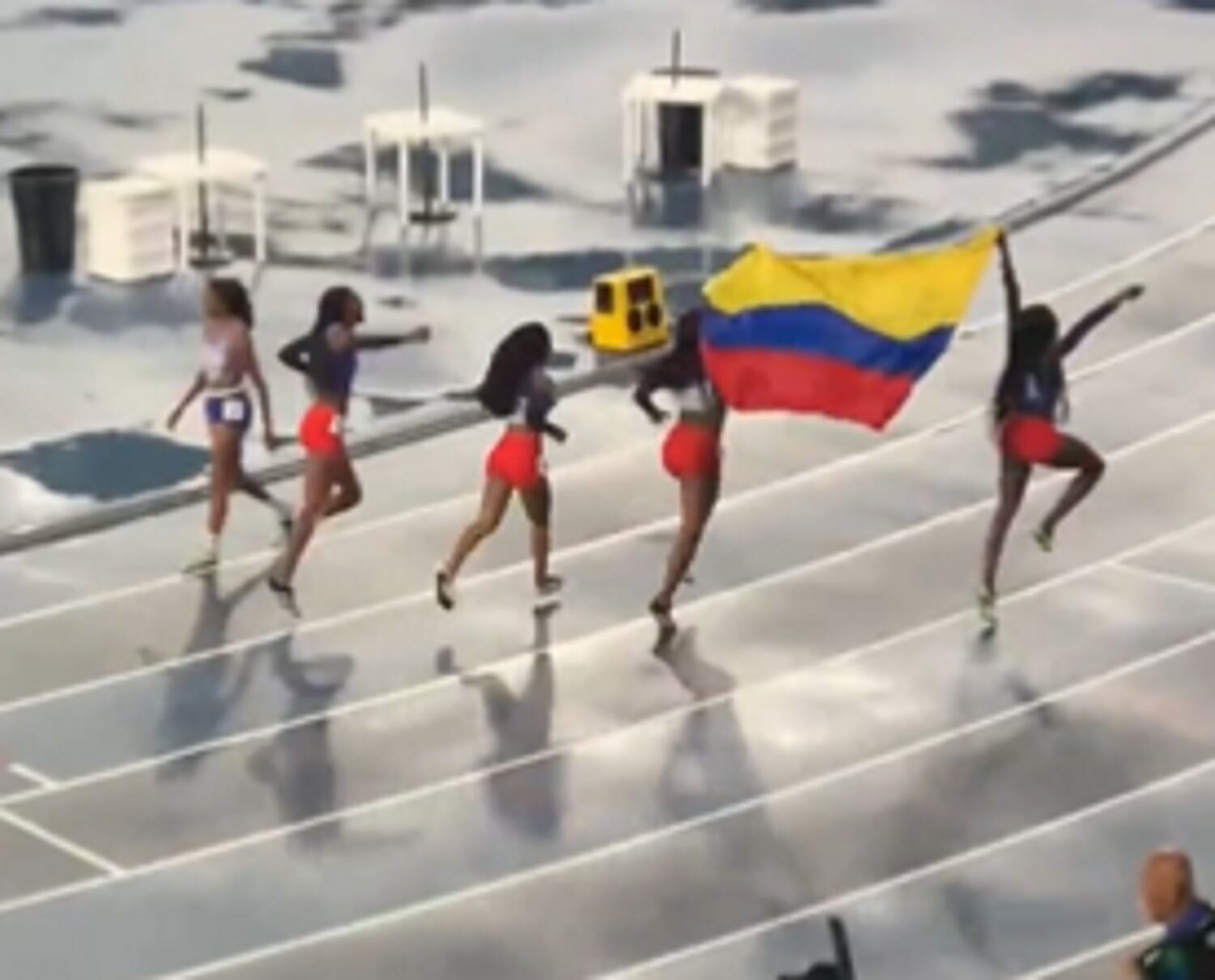 Colombia, tercera en 4x100 del Mundial de Atletismo Sub-20. Foto: Captura video Alcaldía de Cali