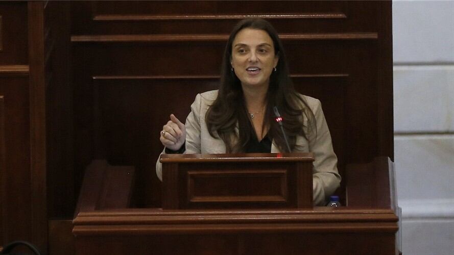 Exministra de las TIC Karen Abudinen en el debate de moción de censura en su contra. Foto: Colprensa - Camila Díaz