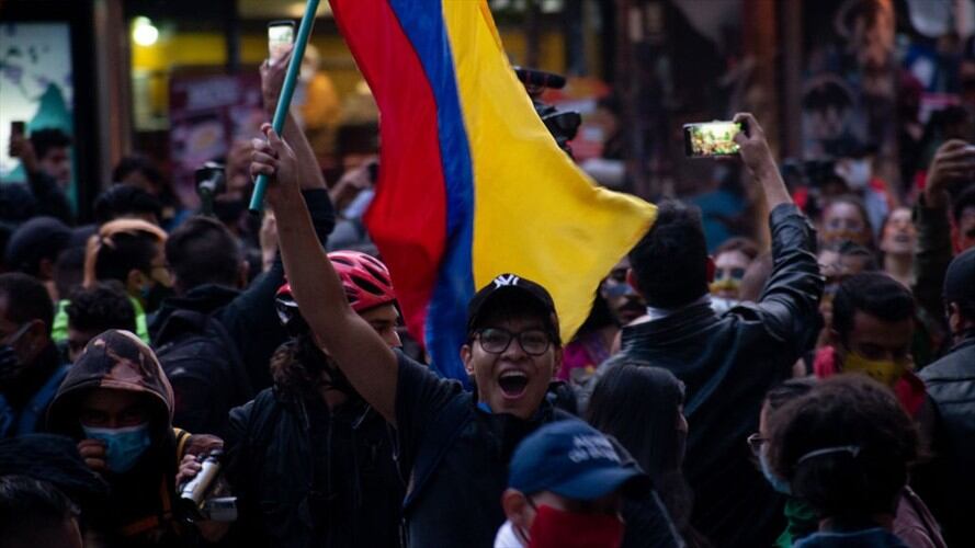 Manifestaciones en Bogotá. Foto: Getty Images