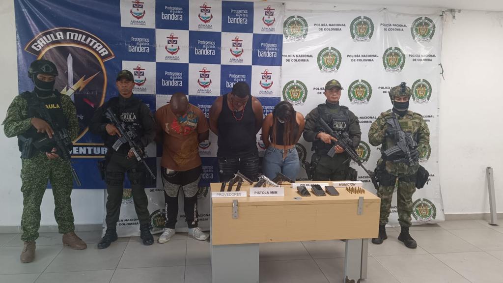 Captura de integrantes de los ‘Shottas’. Foto: Ejército Nacional