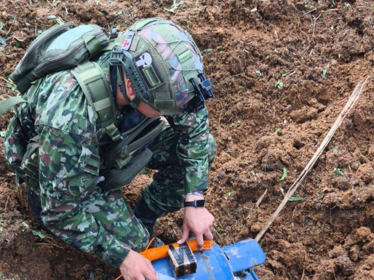 Siete artefactos explosivos que amenazaban la seguridad en el sur del Cauca, fueron destruidos