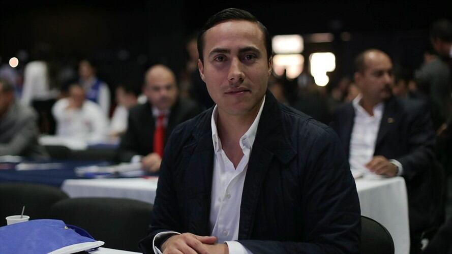 El exgobernador de Santander y exsenador Richard Aguilar. Foto: Colprensa - Sofía Toscano