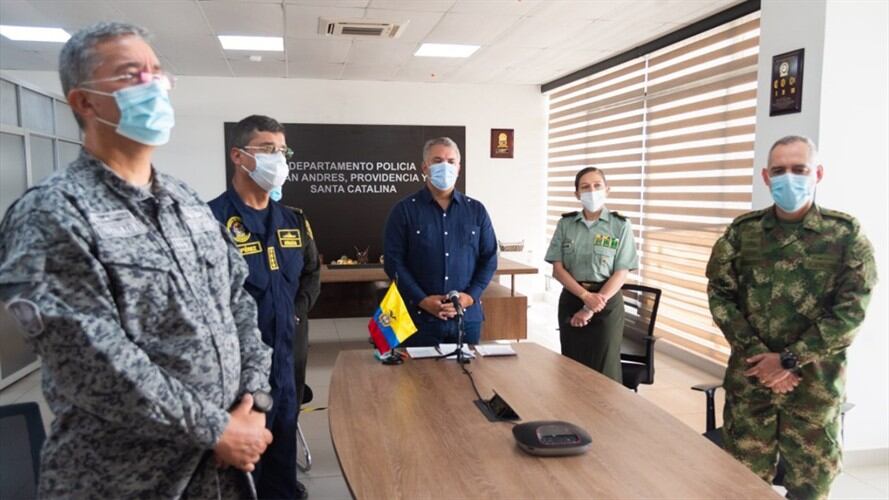 Duque participó virtualmente en la eucaristía en memoria de los 22 cadetes fallecidos en el atentado terrorista a la Escuela de Policía General Santander, hace dos años.. Foto: Cortesía Presidencia