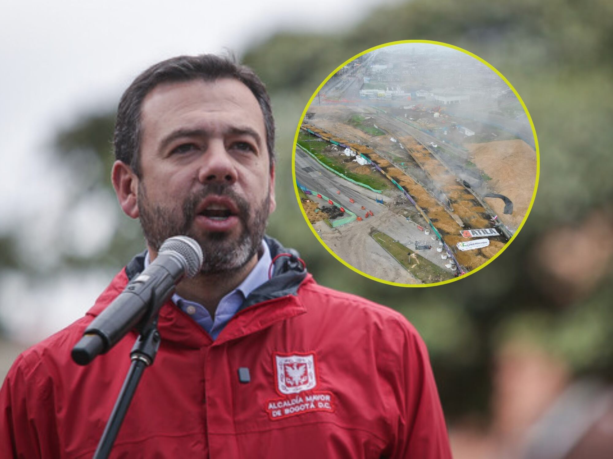Carlos Fernando Galán e implosión de puentes en calle 13 con avenida Américas. Fotos: (Colprensa - Cristian Bayona) / Suministrada