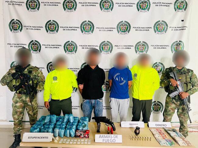 Capturan a dos hombres señalados de ejercer control territorial en Sahagún, Córdoba. Foto: Policía.