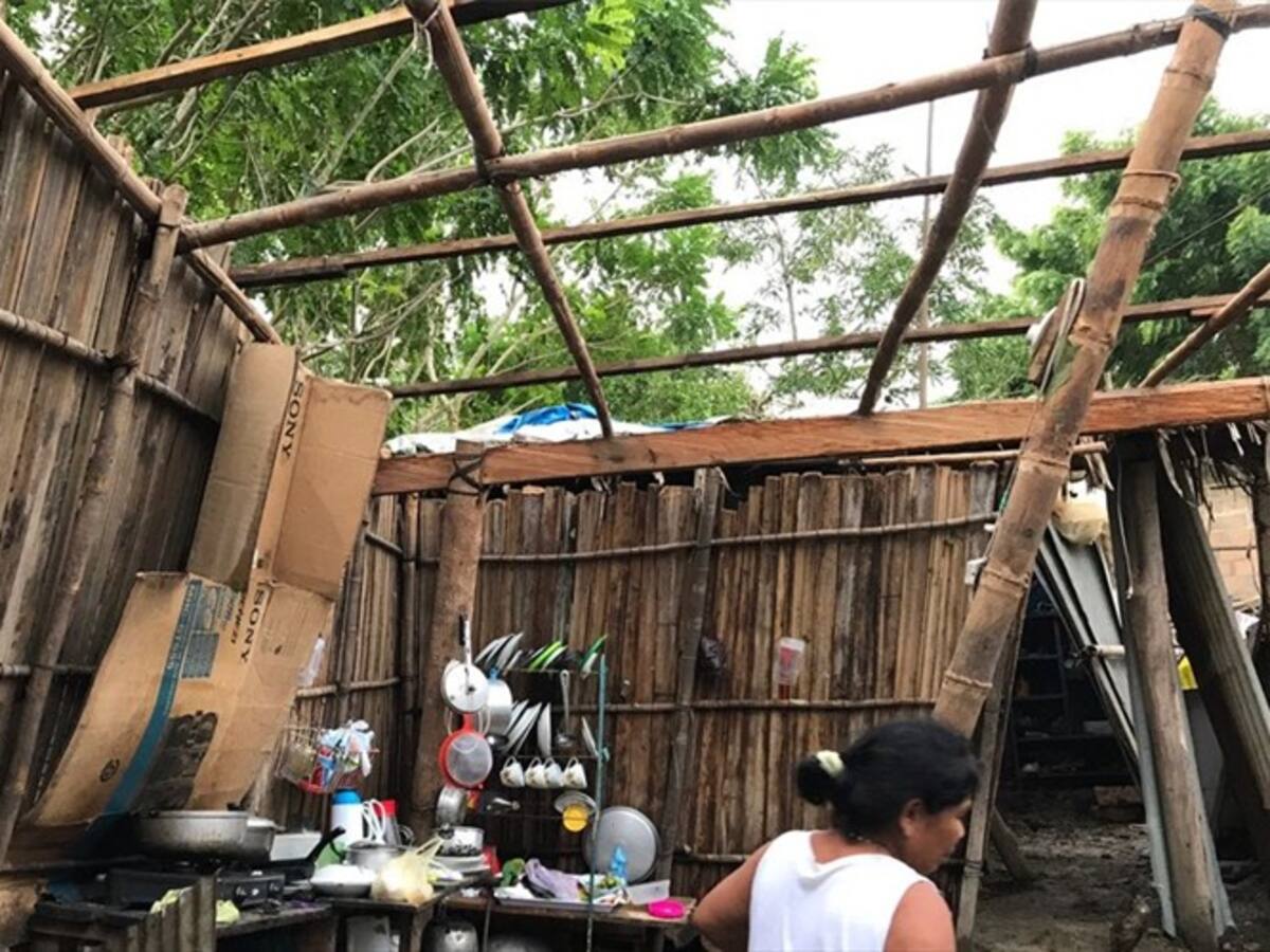 Fuerte vendaval en Tuchín dejó 200 familias damnificadas