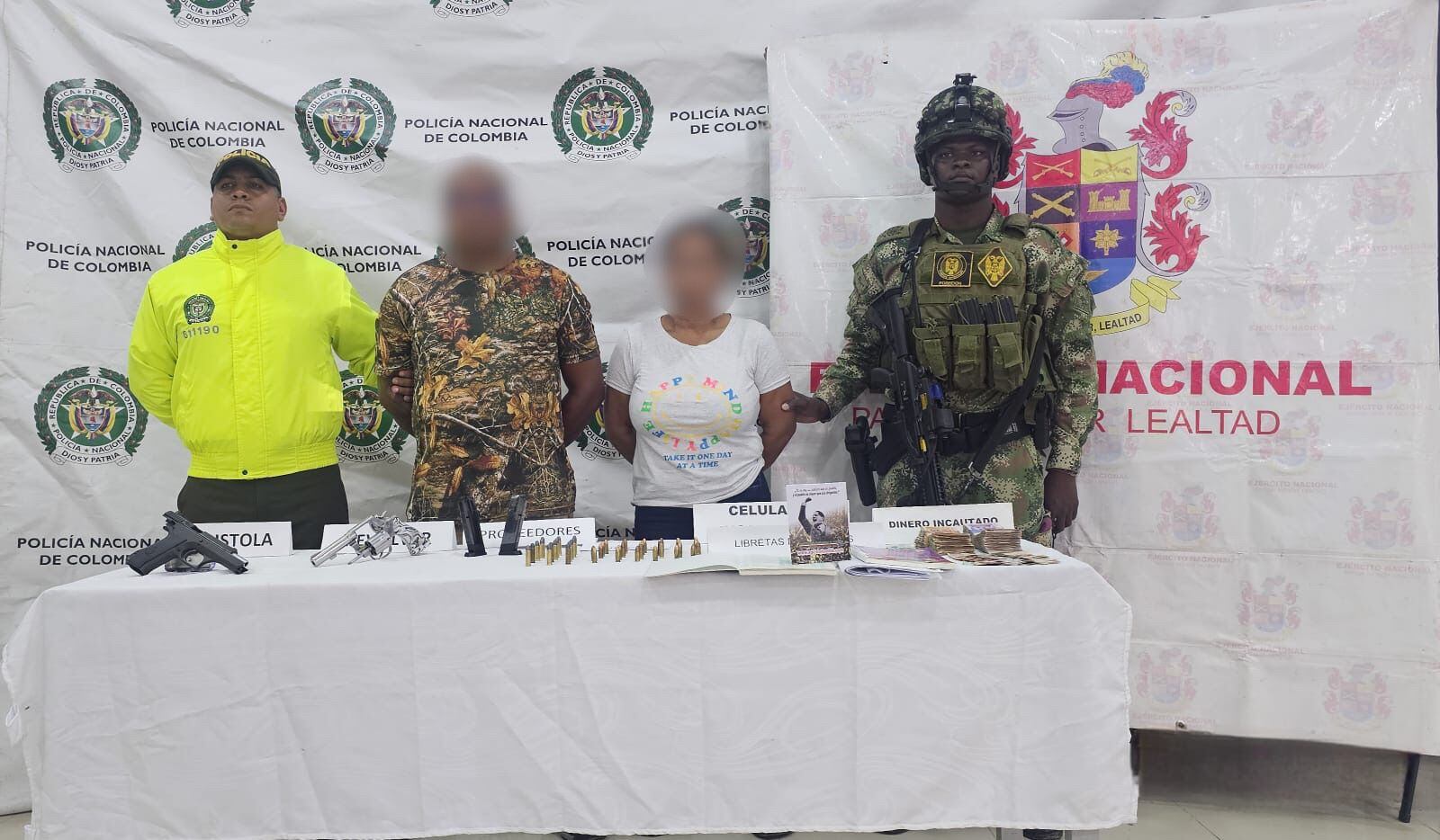 Capturados presuntos integrantes del Clan del Golfo en Córdoba. Foto: Policía.