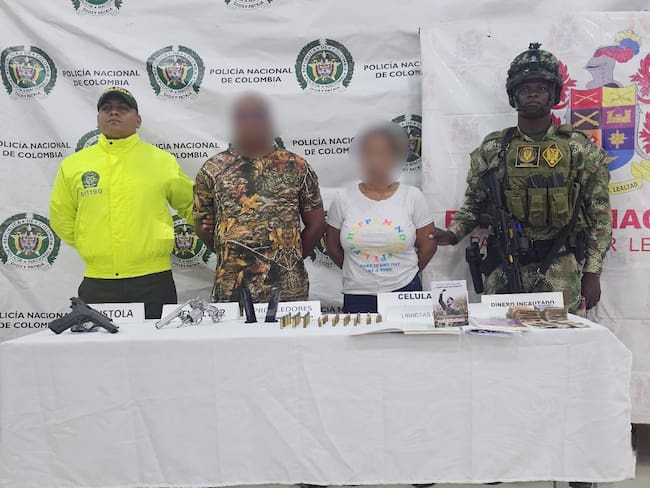 Capturados presuntos integrantes del Clan del Golfo en Córdoba. Foto: Policía.