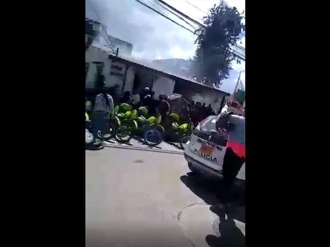 Nueve ciudadanos murieron durante un incendio en la Estación de San Mateo en Soacha el pasado 4 de septiembre. Foto: Captura de video