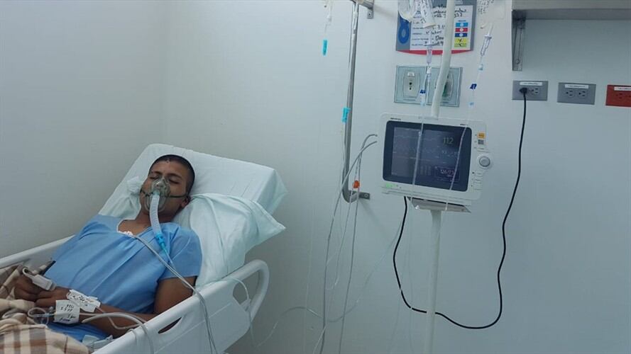 El soldado José Marcos Montero Paredes fue llevado a la Clínica Valle de Lili de Cali. Foto: Suministrada por familiares