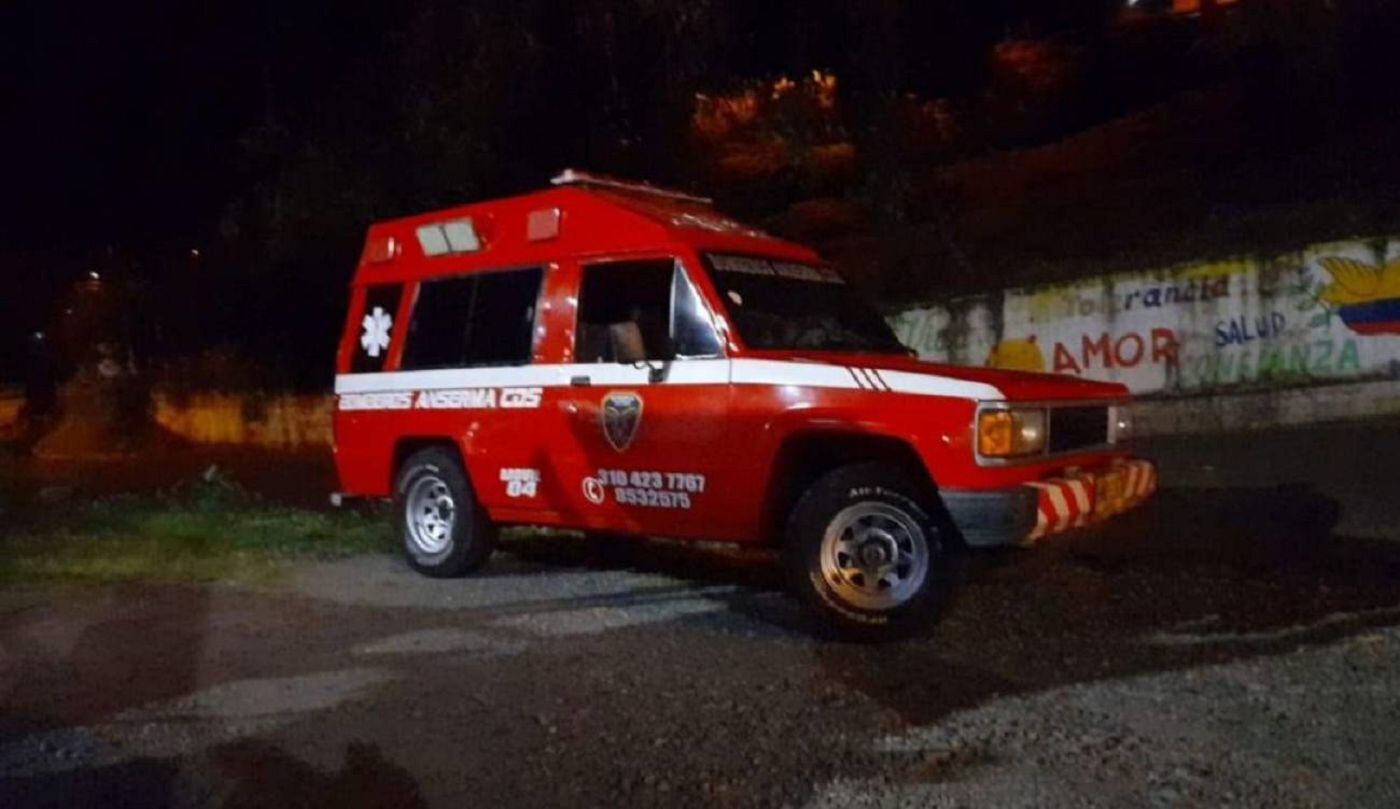 Se desconoce el estado de salud del ciudadano. Crédito: Bomberos Anserma, Caldas.