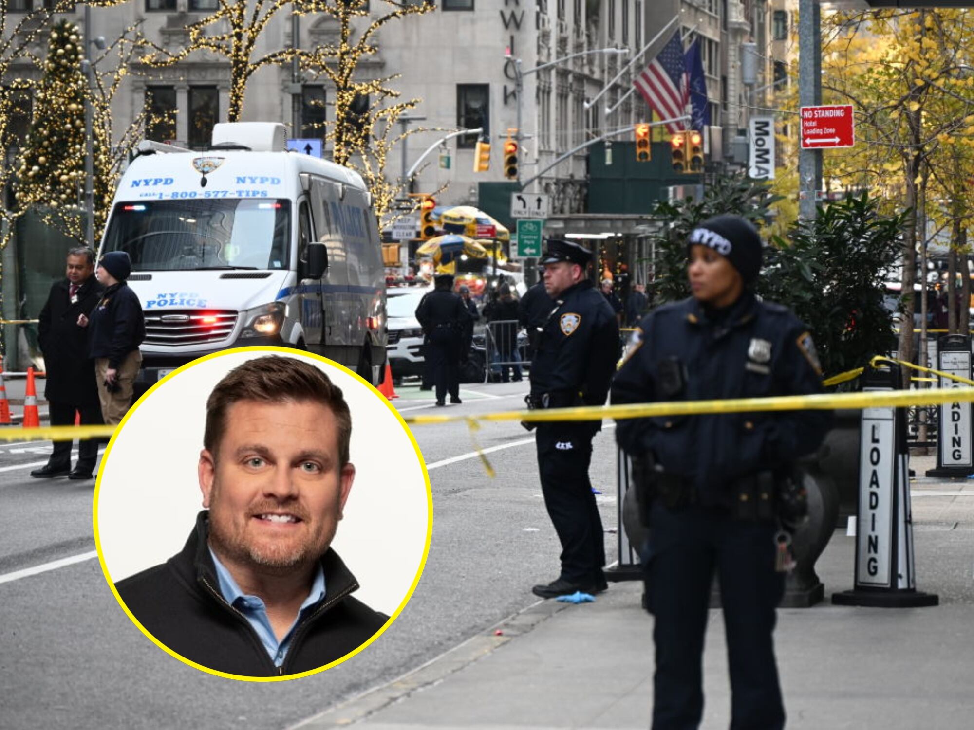 Brian Thompson. I Foto: Unitedhealthcare. Policía de New York. I Foto: Kyle Mazza/Anadolu via Getty Images.