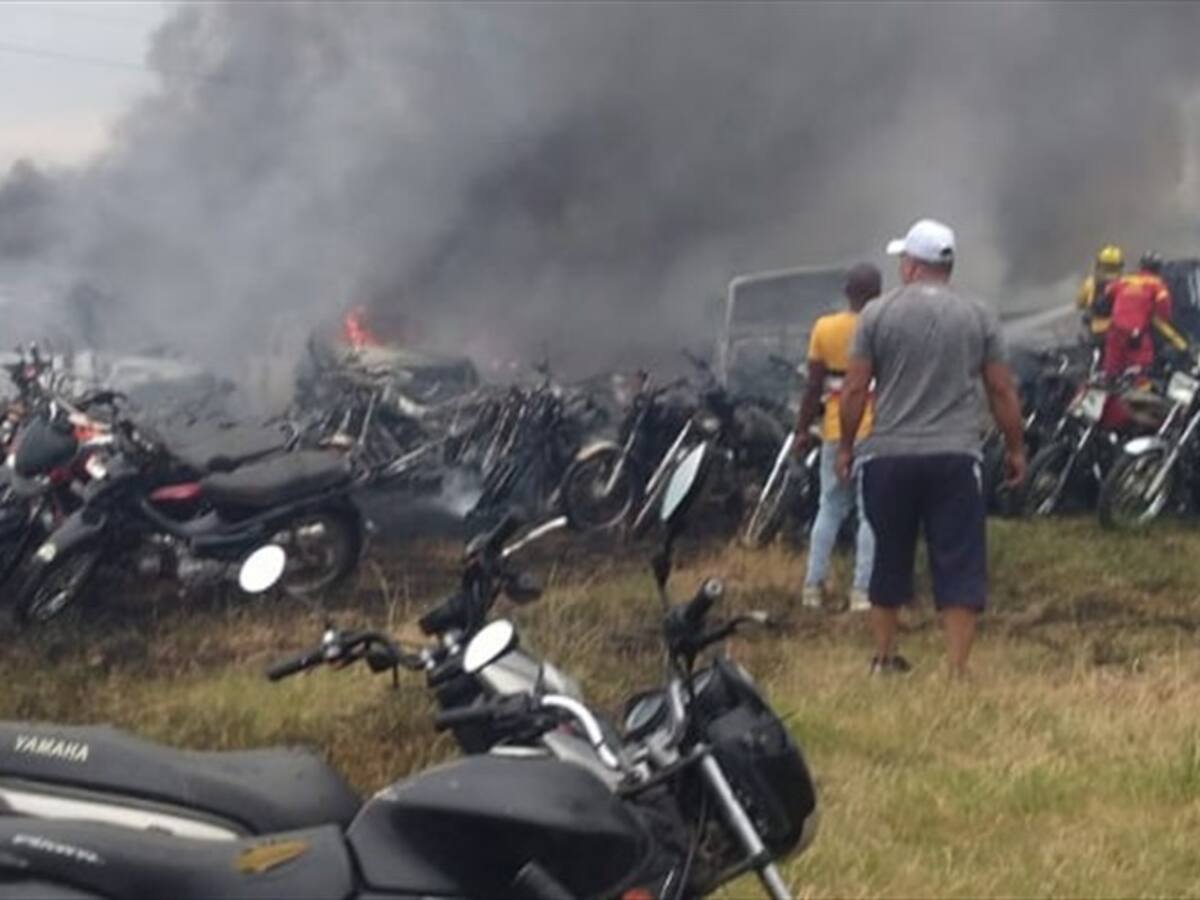 Emergencia por incendio en parqueadero de Santander de Quilichao, Cauca