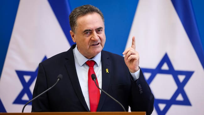 Budapest (Hungary), 17/06/2024.- Israeli Foreign Minister Israel Katz speaks during a joint press conference with his Hungarian counterpart in the latter's office in Budapest, Hungary, 17 June 2024. (Hungría) EFE/EPA/Robert Hegedus HUNGARY OUT
