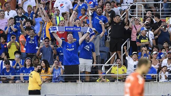 Imagen de referencia de los hinchas en el partido entre Millonarios y Everton por la Florida Cup. Foto: Douglas DeFelice - Everton/Everton FC via Getty Images