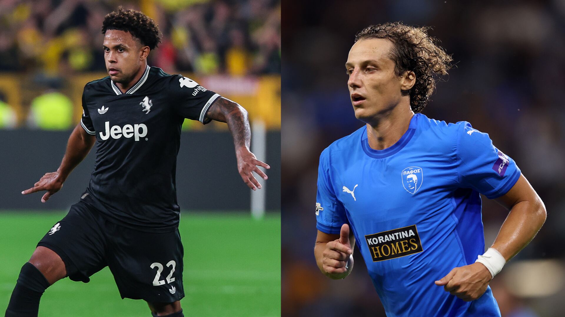Weston McKennie y David Luiz con la Juventus y el Pafos por la UEFA Champions League. FOTOS: Getty Images